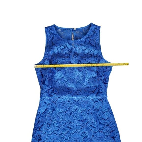 J Crew Party Cocktail Evening Lace Pencil Dress Sleeveless Royal Blue - Picture 8 of 10